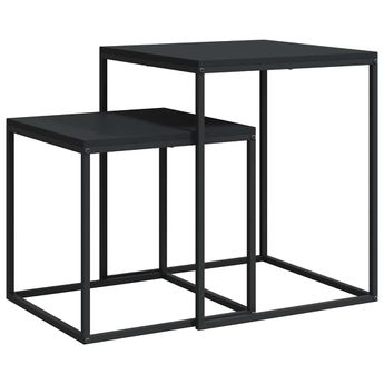 vidaXL Coffee Table Set 2 pcs Engineered Wood and Metal