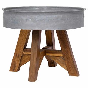 vidaXL Coffee Table Mixed Recycled Wood 60x45 cm Silver