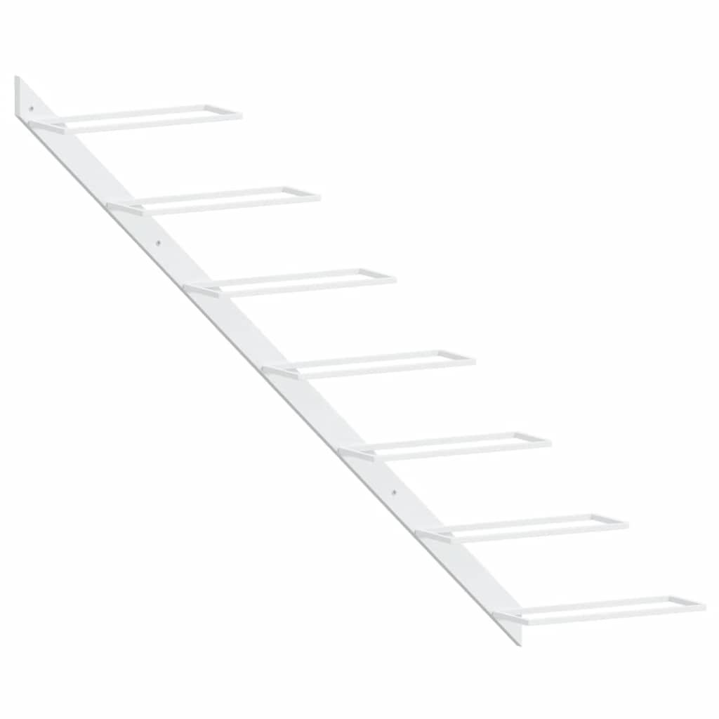 vidaXL Wall-mounted Wine Rack for 7 Bottles White Metal