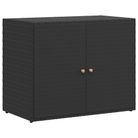 vidaXL Garden Storage Cabinet Black 39.4x21.9x31.5" Poly Rattan