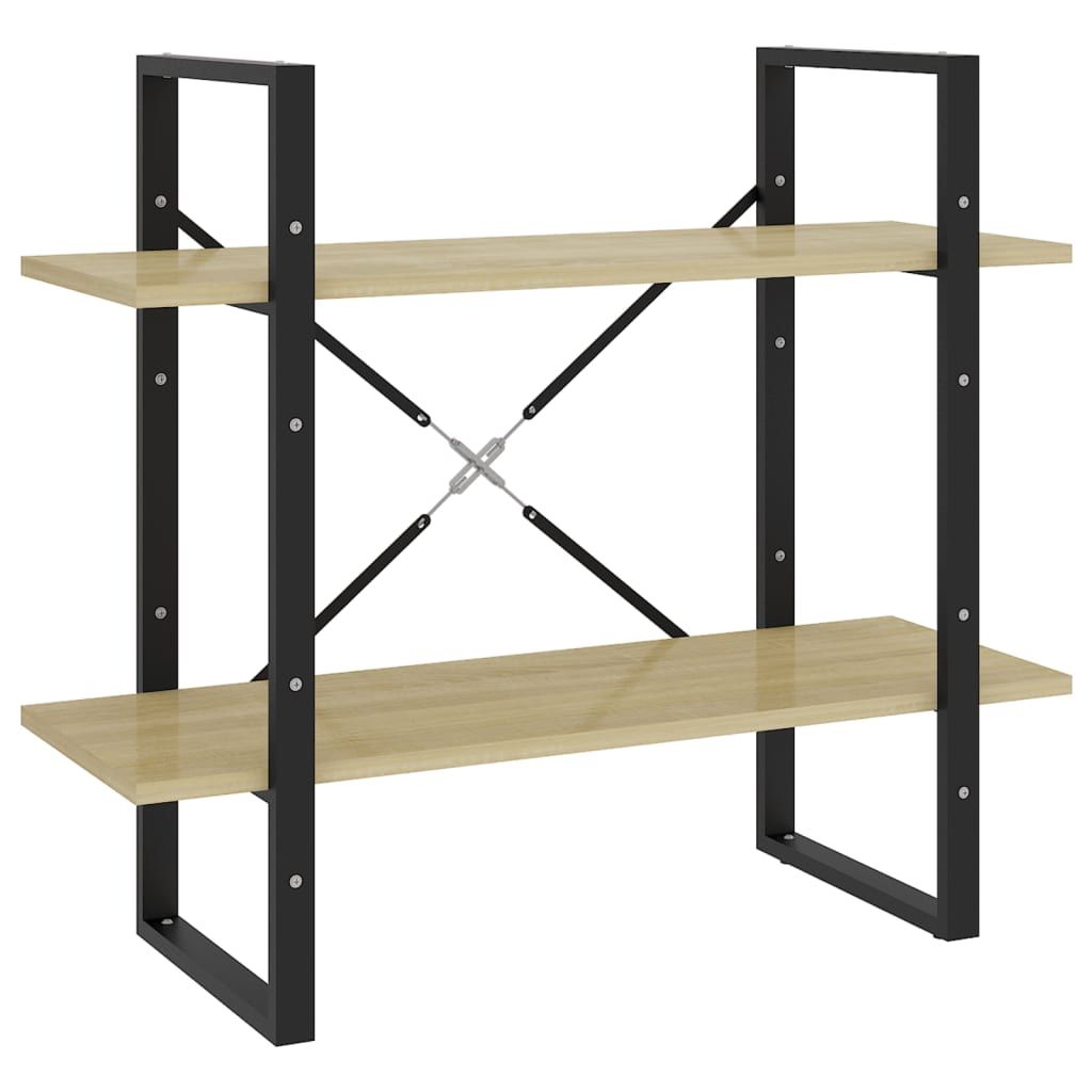 vidaXL 2-Tier Book Cabinet Sonoma Oak 31.5"x11.8"x27.6" Engineered Wood