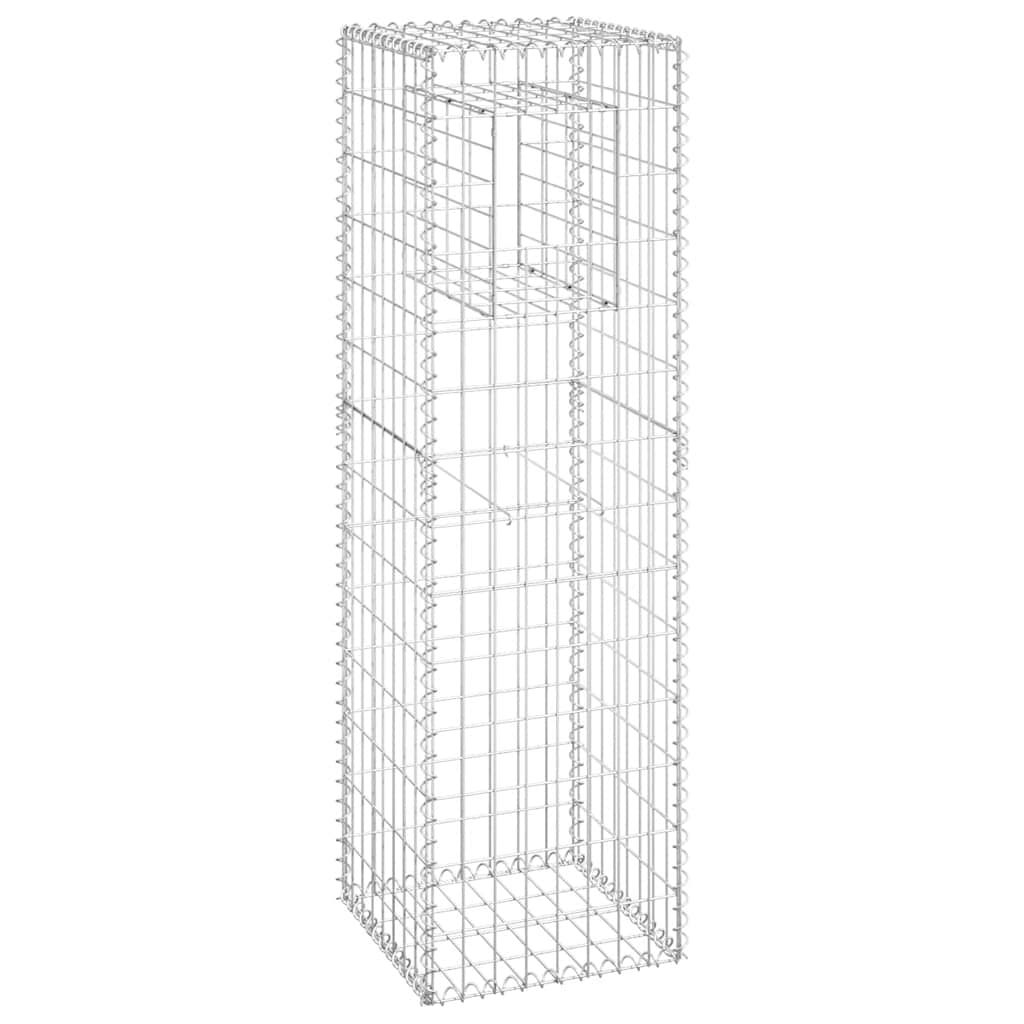 vidaXL Gabion Basket Post 15.7"x15.7"x55.1" Iron