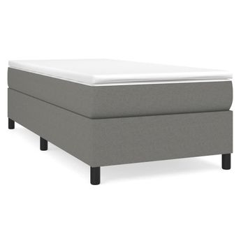 vidaXL Box Spring Bed Frame Dark Gray Twin XL Fabric (US Only)