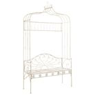 vidaXL Patio Bench 48" Iron Antique White