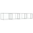 vidaXL Dog Cage with Doors Gray 26.2'x6.6'x4.9' Galvanized Steel
