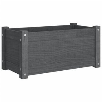 vidaXL Garden Planter Gray 23.6"x12.2"x12.2" Solid Wood Pine