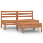 vidaXL 3 Piece Garden Lounge Set Solid Pinewood Honey Brown