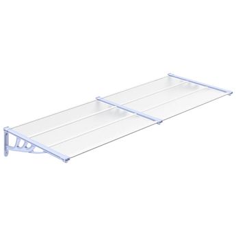vidaXL Door Canopy Gray and Transparent 94.1"x35.4" Polycarbonate
