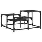 vidaXL Coffee Table Black 26.8"x26.8"x15.7" Engineered Wood