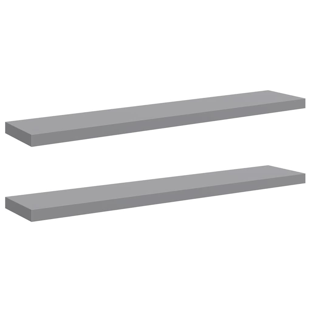 vidaXL Floating Wall Shelves 2 pcs Gray 47.2"x9.3"x1.5" MDF