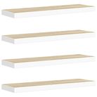 vidaXL Floating Wall Shelves 4 pcs Oak and White 80x23.5x3.8 cm MDF