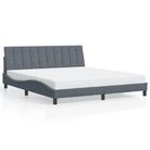 vidaXL Bed Frame without Mattress "Hanko" Dark Grey 183x213 cm Velvet