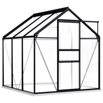 vidaXL Greenhouse with Base Frame Anthracite Aluminum 38.9 ftÂ²