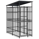 vidaXL Outdoor Dog Kennel with Roof Steel 1.84 m²