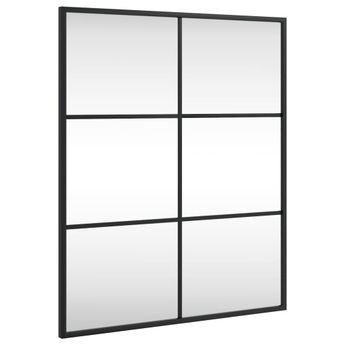 vidaXL Wall Mirror Black 50x60 cm Rectangle Iron