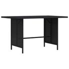vidaXL Patio Dining Table Black 43.3"x27.6"x25. 6"Poly Rattan