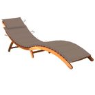 vidaXL Patio Sun Lounger with Cushion Solid Acacia Wood