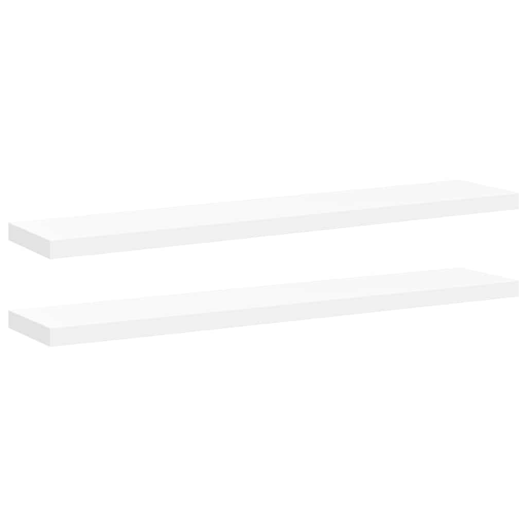 vidaXL Floating Wall Shelves 2 pcs White 47.2"x9.3"x1.5" MDF