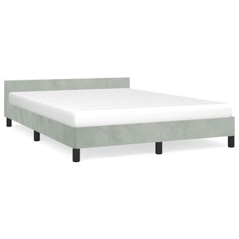 vidaXL Bed Frame without Mattress Light Grey Full Velvet