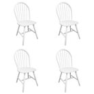 vidaXL Dining Chairs 4 pcs White Solid Rubber Wood