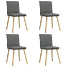 vidaXL Dining Chairs 4 pcs Dark Grey Fabric