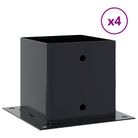 vidaXL Post Bases Square 4 pcs Anthracite 5.55x5.55" Powder-coated Steel