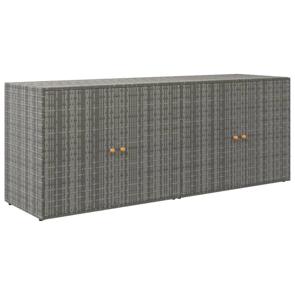 vidaXL Garden Storage Cabinet Gray 78"x21.9"x31.5" Poly Rattan
