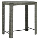 vidaXL Patio Bar Table Gray 39.4"x23.8"x43.5" Poly Rattan