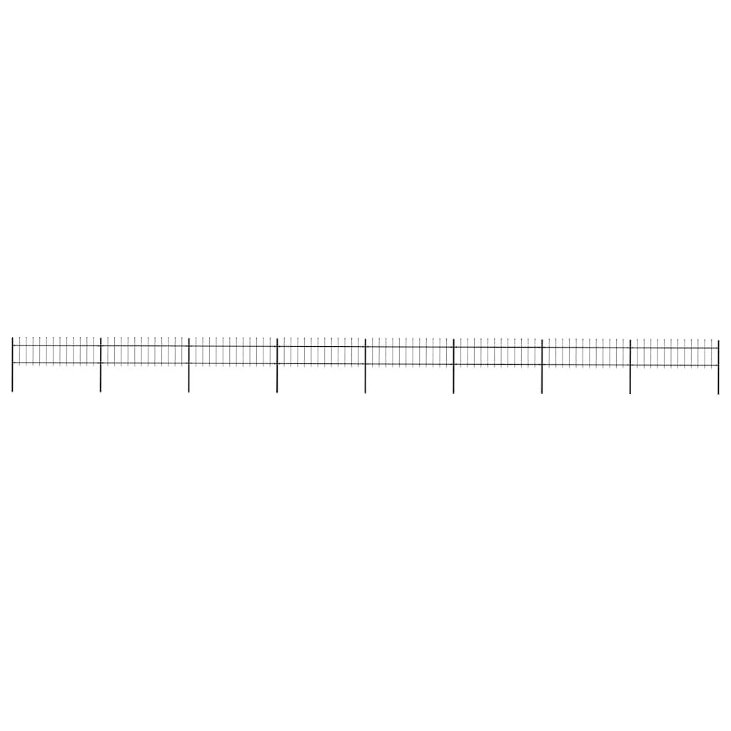 vidaXL Garden Fence with Spear Top Steel 1426x60 cm Black