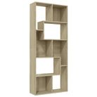 vidaXL Book Cabinet Sonoma Oak 26.4"x9.4"x63.4" Engineered Wood