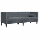 vidaXL Chesterfield Sofa with Bolsters 3-Seater Dark Gray Velvet