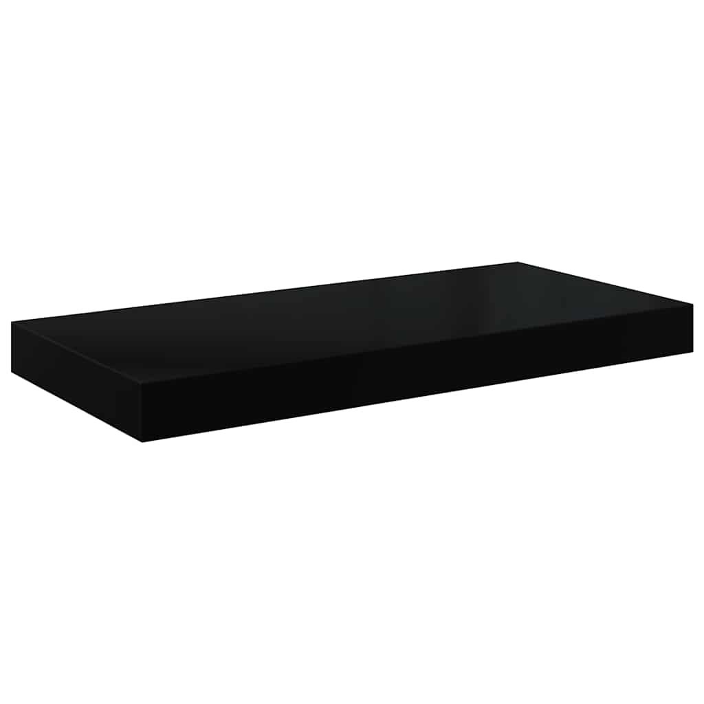 vidaXL Floating Wall Shelf High Gloss Black 19.7"x9.1"x1.5" MDF