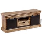 vidaXL TV Stand with 2 Sliding Doors Solid Wood Mango 43.3"x11.8"x17.7"