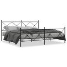 vidaXL Metal Bed Frame without Mattress with Footboard Black 76"x79.9"