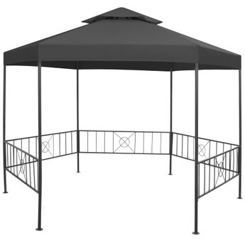 vidaXL Garden Gazebo 127.2"x108.3"x104.3" Anthracite