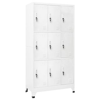 vidaXL Locker Cabinet with 9 Compartments Steel 35.4"x17.7"x70.9" Gray