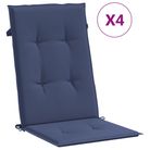 vidaXL Highback Chair Cushions 4 pcs Navy Blue Fabric
