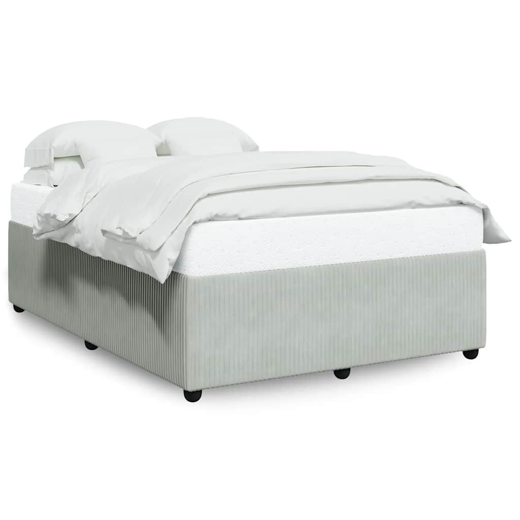 vidaXL Bed Frame without Mattress Light Grey Queen Velvet