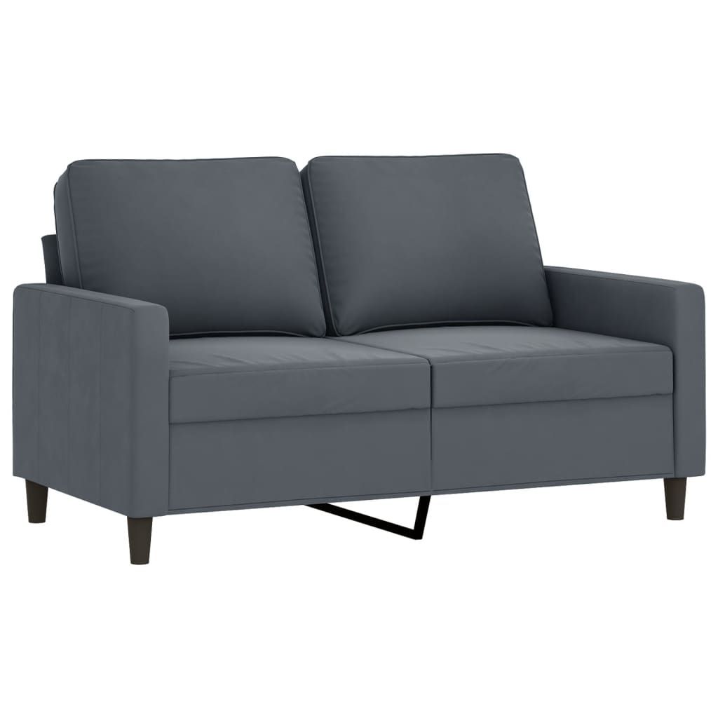 vidaXL 2-Seater Sofa Dark Gray 47.2" Velvet