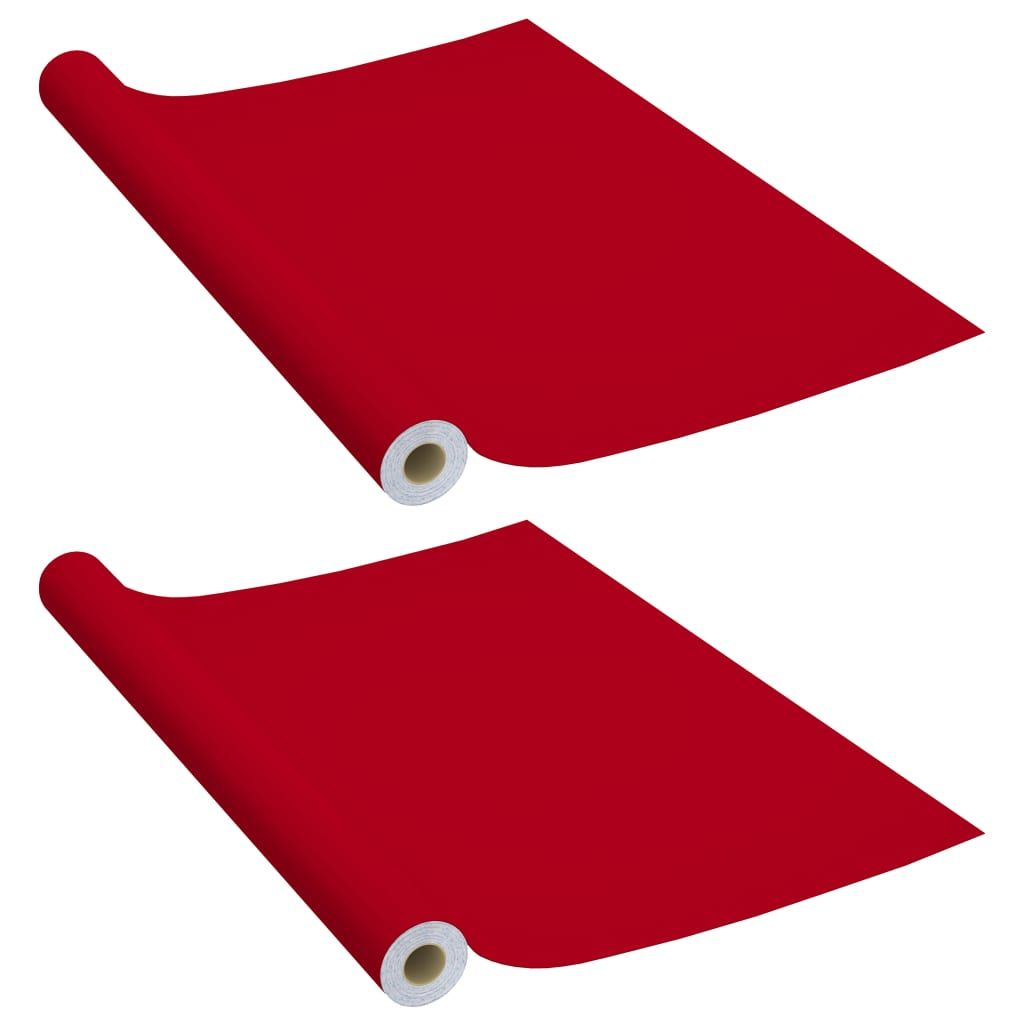 vidaXL Self-adhesive Furniture Films 2 pcs Red 196.9"x35.4" PVC