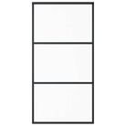 vidaXL Sliding Door ESG Glass and Aluminum 40.2"x80.7" Black