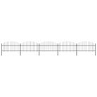 vidaXL Garden Fence with Spear Top Steel 892.5x125 cm Black