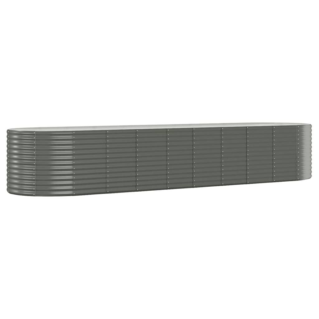 vidaXL Garden Raised Bed Galvanized Steel 155.9"x39.4"x26.8" Gray