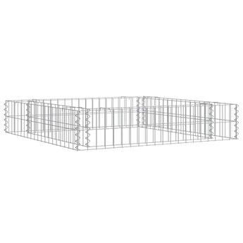 vidaXL Gabion Raised Bed Galvanised Steel 100x100x20 cm