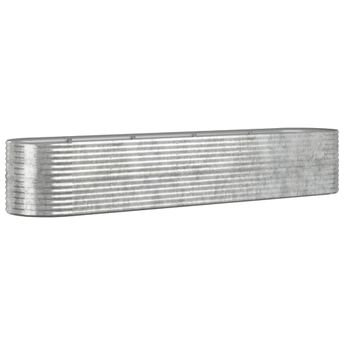 vidaXL Garden Raised Bed Galvanized Steel 144.9"x31.5"x26.8" Silver