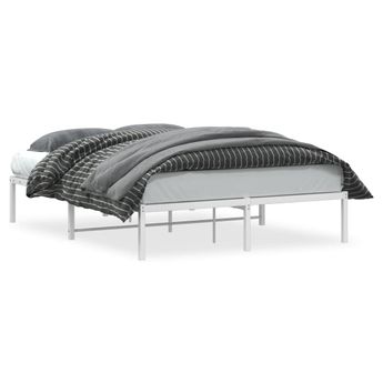 vidaXL Metal Bed Frame without Mattress White 140x200cm