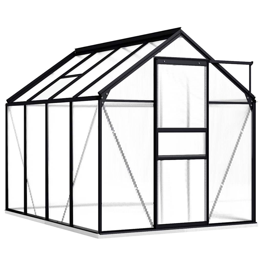 vidaXL Greenhouse with Base Frame Anthracite Aluminum 51.1 ftÂ²