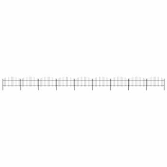 vidaXL Garden Fence with Spear Top Steel 1603.5x125 cm Black