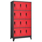 vidaXL Locker Cabinet Anthracite and Red 35.4"x17.7"x70.9" Steel