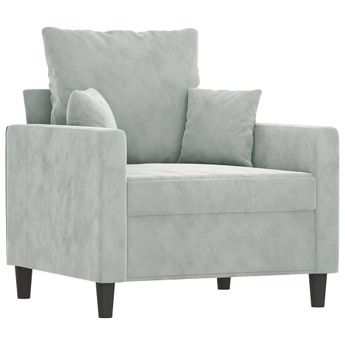 vidaXL Sofa Chair Light Grey 60 cm Velvet